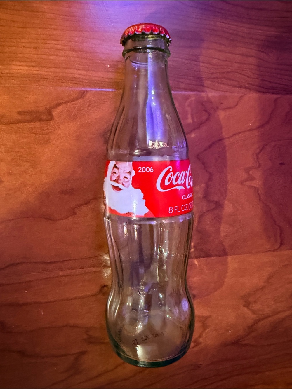 Vintage 2006 Coca-Cola 75th Anniversary Santa Glass Bottle with Original Cap